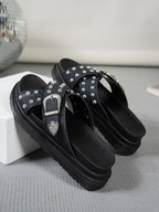 New Summer Women's Fashion Sandals: Criss-Cross Platform Style with Buckles