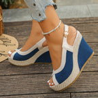 Summer 2026 New Women's Casual Woven Peep-Toe High-Heeled Sandals