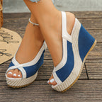 Summer 2026 New Women's Casual Woven Peep-Toe High-Heeled Sandals