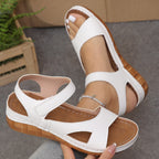 Summer women's colorful Velcro thick-soled sandals